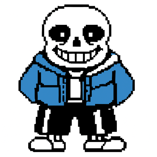make sans bones.
In-Game asset.  2d.  High contrast.  No shadows