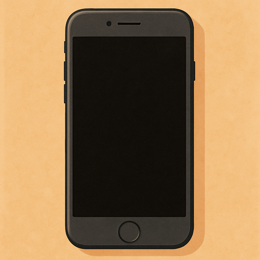 a smartphone (black screen)