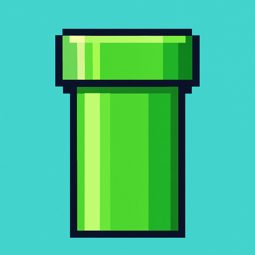 pixel art 2d flappy bird borusu.
In-Game asset.  2d.  High contrast.  No shadows