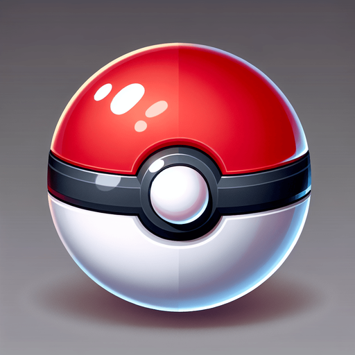 pokemon ball.
Single Game Texture. In-Game asset. 2d. Blank background. High contrast. No shadows.