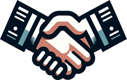 handshake.
Single Game Texture. In-Game asset. 2d. Blank background. High contrast. No shadows.