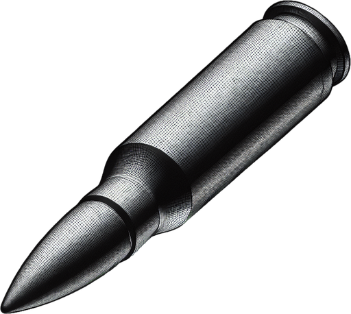 bullet 2d.  Blank background.  High contrast.  No shadows