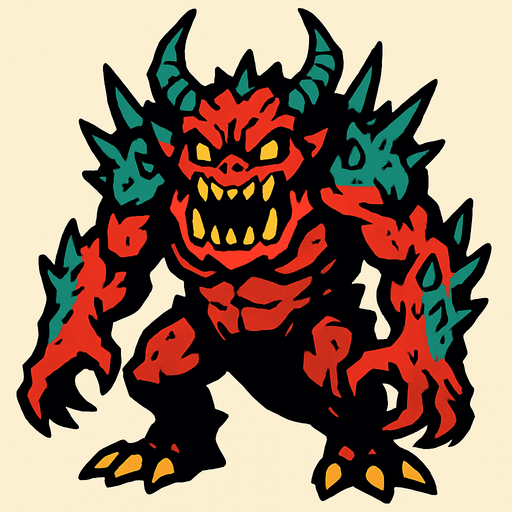boss creature.
In-Game asset.  2d.  High contrast.  No shadows