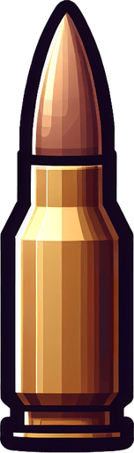 Bullet.
Single Game Texture. In-Game asset. 2d. Blank background. High contrast. No shadows.