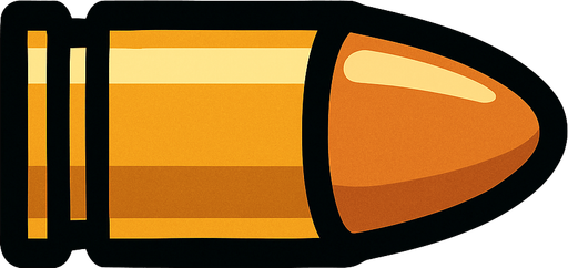 A bullet.
In-Game asset.  2d.  High contrast.  No shadows