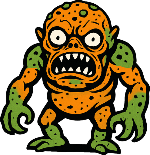 çirkin korkutucu uzaylı.
In-Game asset.  2d.  High contrast.  No shadows