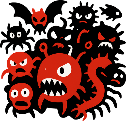 enemy_swarm.
In-Game asset.  2d.  High contrast.  No shadows