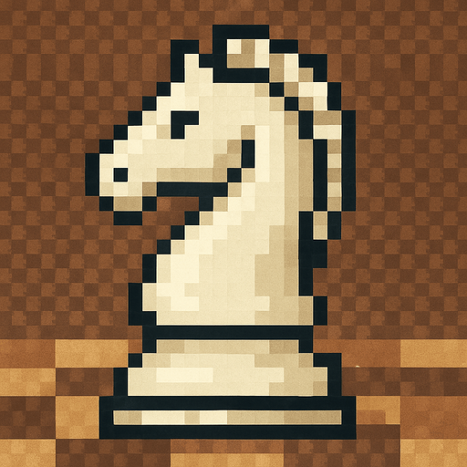 Chess knight 2d pixel art white