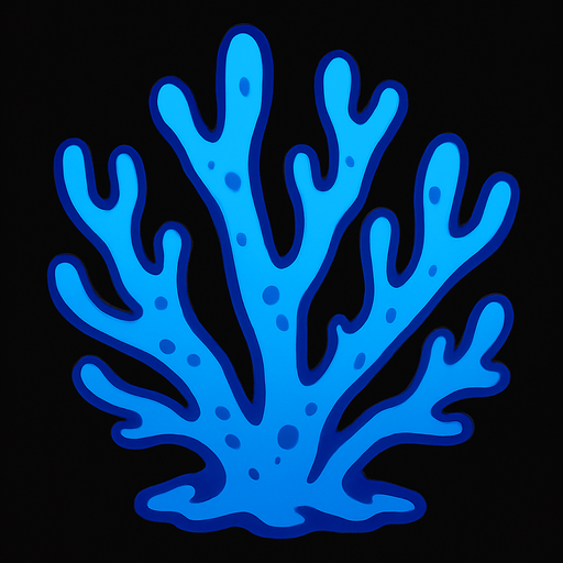 Coral bleu.
In-Game asset.  2d.  High contrast.  No shadows