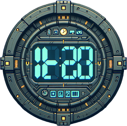 Clock, Nothing else in the image..
Single Game Texture. In-Game asset. 2d. Blank background. High contrast. No shadows.