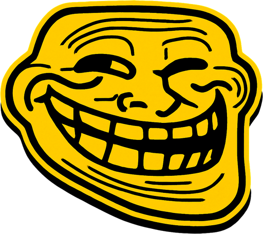 Trollface.
In-Game asset.  2d.  High contrast.  No shadows