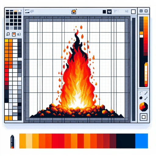 pixelart asset pillar of fire.
White background, high contrast, shadowless.