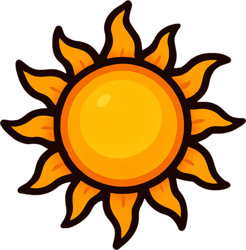 sun.
In-Game asset.  2d.  High contrast.  No shadows