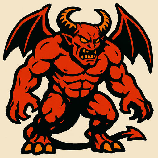 bigg demon.
In-Game asset.  2d.  High contrast.  No shadows