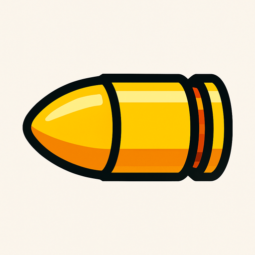 Bullet.
In-Game asset.  2d.  High contrast.  No shadows