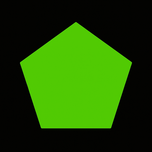Pentagon, simple, #33cc00.
In-Game asset.  2d.  High contrast.  No shadows