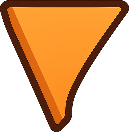 Triangle bullet. No background. Transparent background. Blank background. No shadows. 2d. In-Game asset. flat