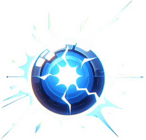 Plasma Bolt – A glowing energy ball with a sci-fi effect..
Single Game Texture.  In-Game asset.  2d.  Blank background.  High contrast.  No shadows