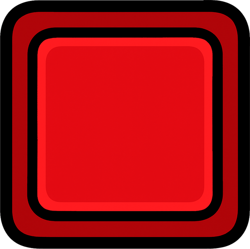 red button square.
In-Game asset.  2d.  High contrast.  No shadows