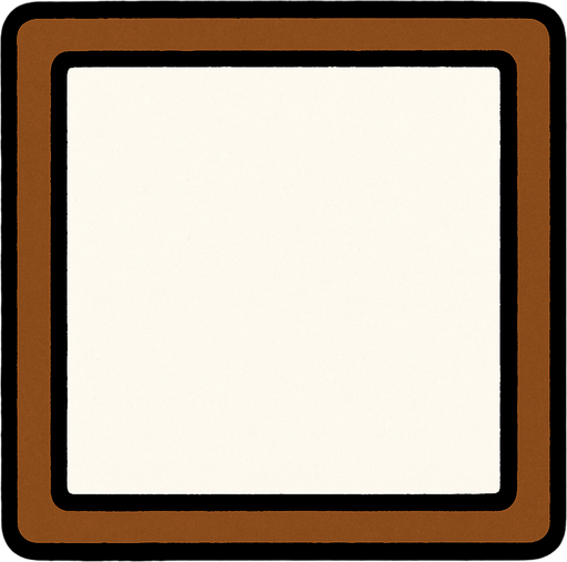 ריבוע חלול עם קו מתאר חום.
In-Game asset.  2d.  High contrast.  No shadows