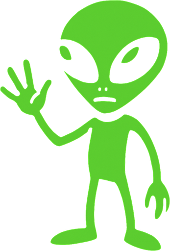 Uzaylı.
In-Game asset.  2d.  High contrast.  No shadows