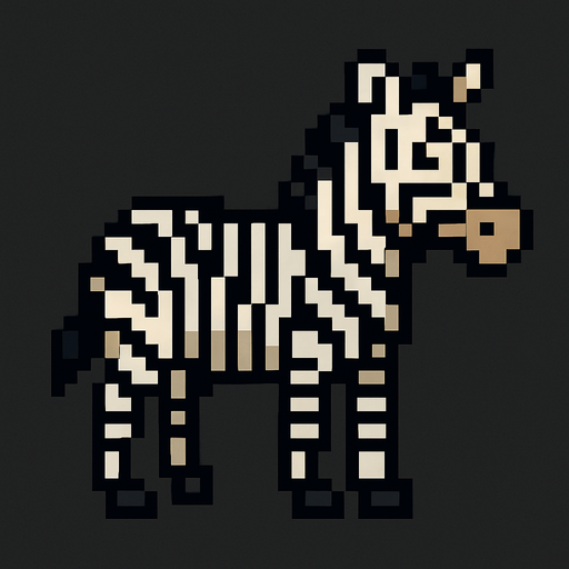 Zebra 8bit.
In-Game asset.  2d.  High contrast.  No shadows