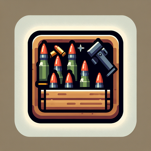 Ammo.
Single Game Texture. In-Game asset. 2d. Blank background. High contrast. No shadows.