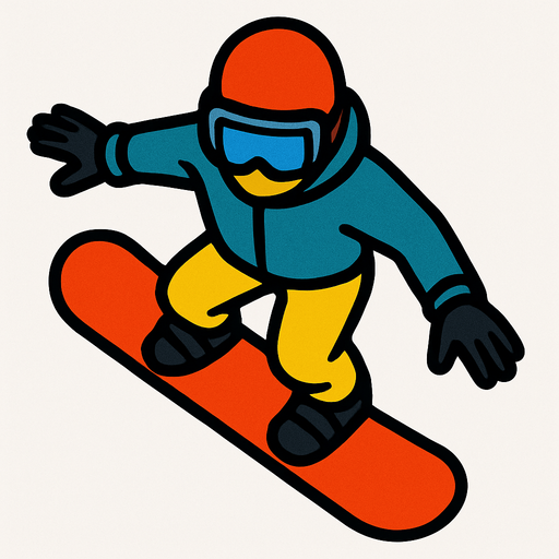 snowboarder seen from above.
In-Game asset.  2d.  High contrast.  No shadows