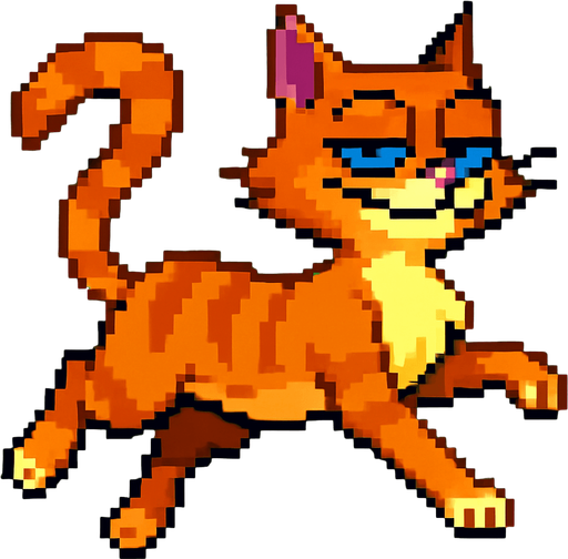 En medio de un salto con el mismo estilo pixel art y fondo verde
