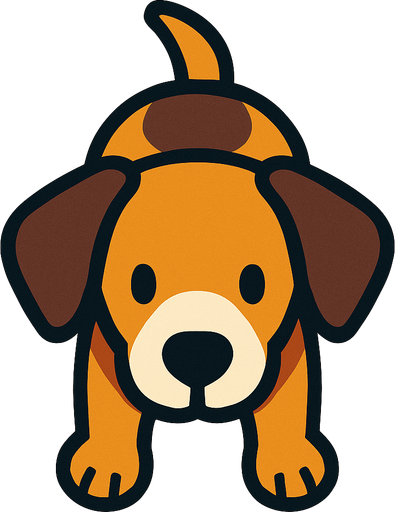 Üstten bakış köpek.
In-Game asset.  2d.  High contrast.  No shadows