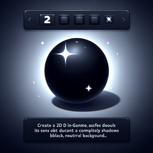 black shining.
Single Game Texture.  In-Game asset.  2d.  Blank background.  High contrast.  No shadows
