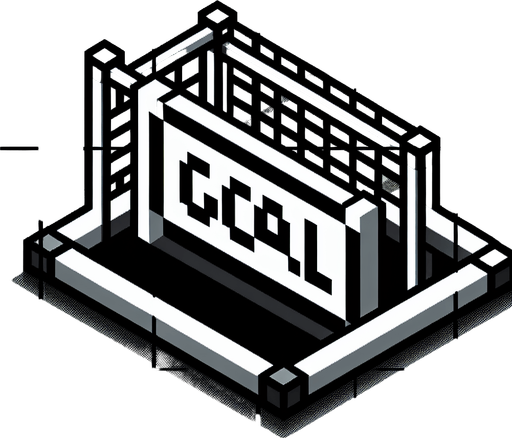 message that reads ''GOAL''. black and white. Single Game Texture. In-Game asset. 2d. Blank background. High contrast. No shadows.