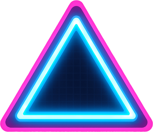 Neon triangle.
In-Game asset.  2d.  High contrast.  No shadows
