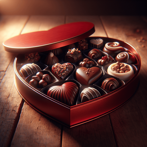 heart shaped red chocolate box