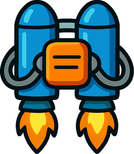 A jetpack.
In-Game asset.  2d.  High contrast.  No shadows