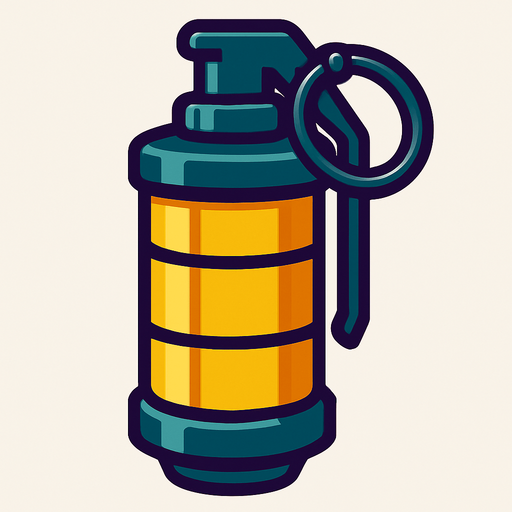 falsh bombası.
In-Game asset.  2d.  High contrast.  No shadows