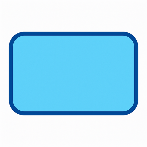 A sign with oval corners. Light blue.
In-Game asset.  2d.  High contrast.  No shadows