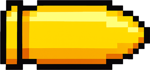 a bullet but yellow and pixel.
In-Game asset.  2d.  High contrast.  No shadows