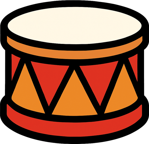 tambor basico.
In-Game asset.  2d.  High contrast.  No shadows