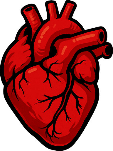 A real heart.
In-Game asset.  2d.  High contrast.  No shadows