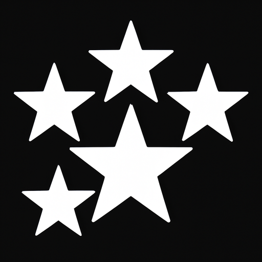 Pack of star of 5. white color.
In-Game asset.  2d.  High contrast.  No shadows