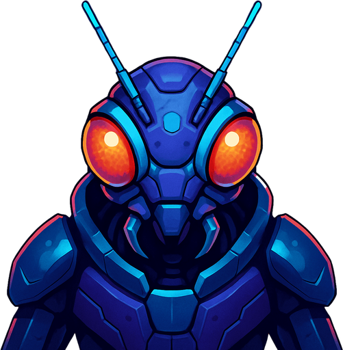 Front-facing icon, Fullscreen modern App Store art style with futuristic alien bug
, 16:9, high definition.  No text captions!