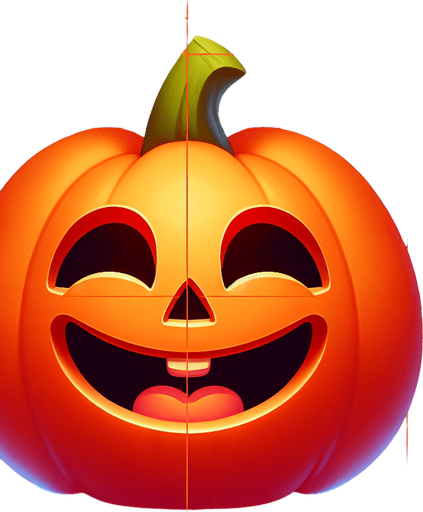 an orange halloween pumpkin with glasses
Single Game Texture. In-Game asset. 2d. Blank background. High contrast. No shadows.