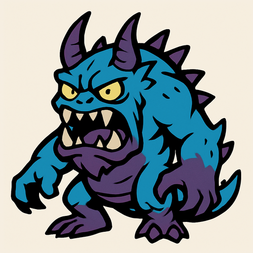 Monster.
In-Game asset.  2d.  High contrast.  No shadows