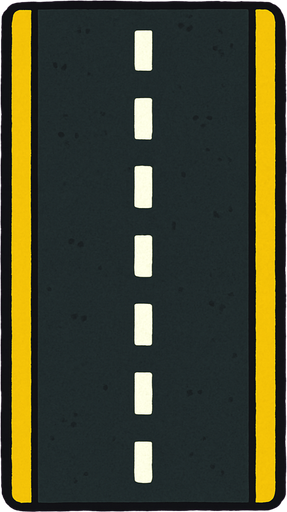 Make a road.
In-Game asset.  2d.  High contrast.  No shadows