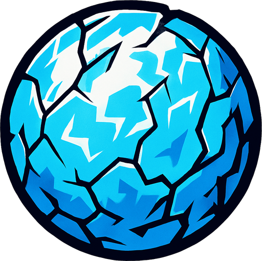 ice ball.
In-Game asset.  2d.  High contrast.  No shadows