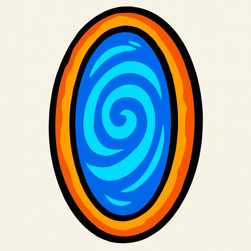 Video game 2D Portal image.
In-Game asset.  2d.  High contrast.  No shadows