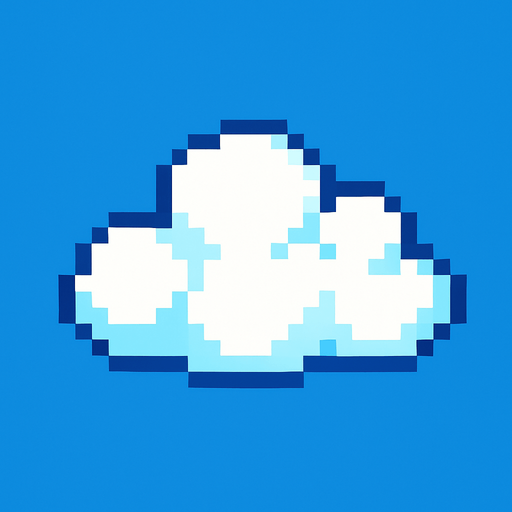 Creame una nubes pixelar.
In-Game asset.  2d.  High contrast.  No shadows