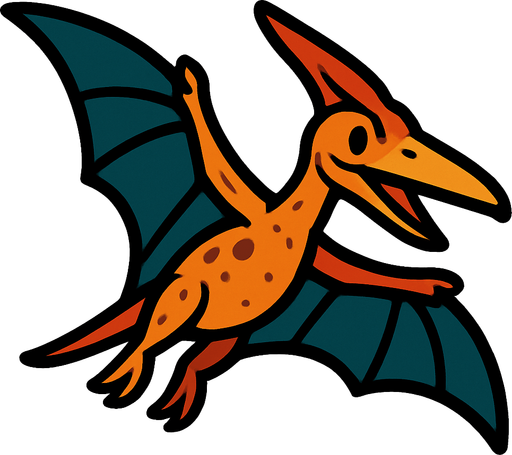 Uçan bir dinazor.
In-Game asset.  2d.  High contrast.  No shadows