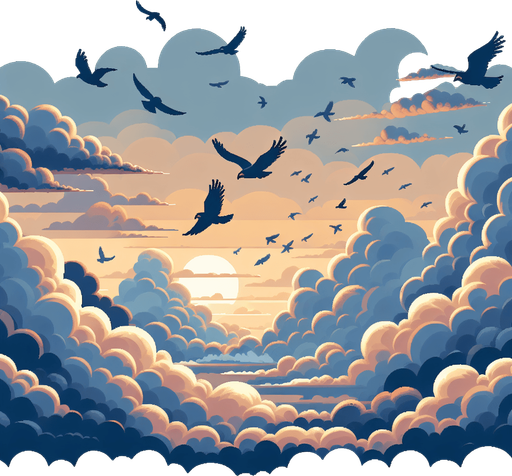 guzel 2d bir arka plan bulutlu havalar arkada ucan kuslar ve bu 2d olucak.
Single Game Texture.  In-Game asset.  2d.  Blank background.  High contrast.  No shadows. 2d